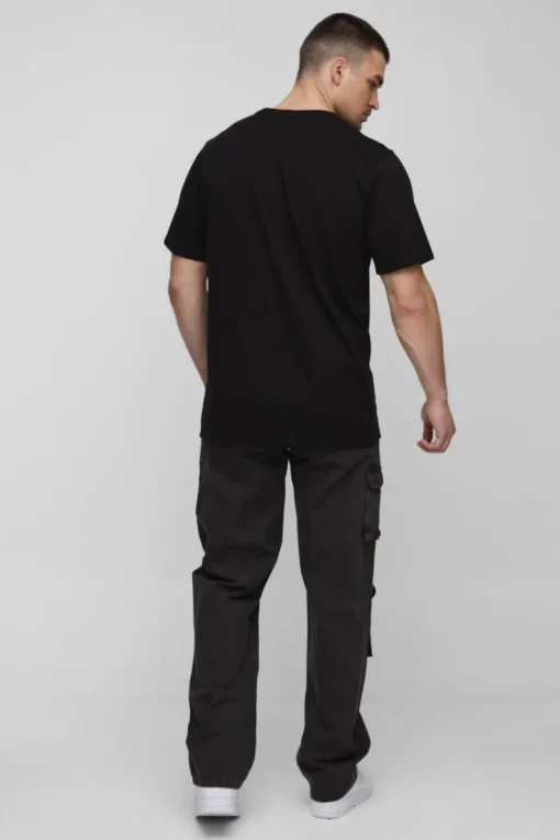 Tall Washed Ripstop Embroidered Relaxed Fit Cargo Trousers