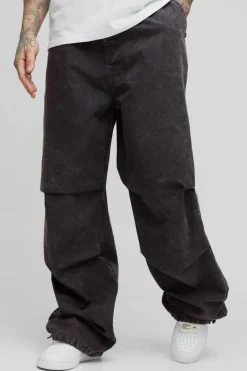 Tall Washed Ripstop Pleat Knee Parachute Pants