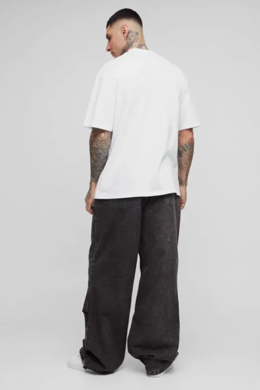 Tall Washed Ripstop Pleat Knee Parachute Pants