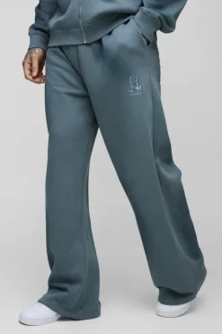 Tall Wide Leg Embroidered Spray Wash Jogger