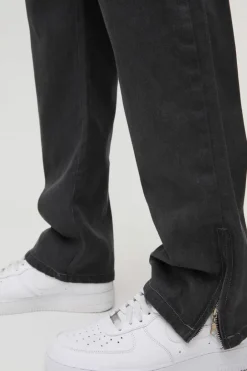 Tall Zip Hem Straight Fit Cargo Jeans