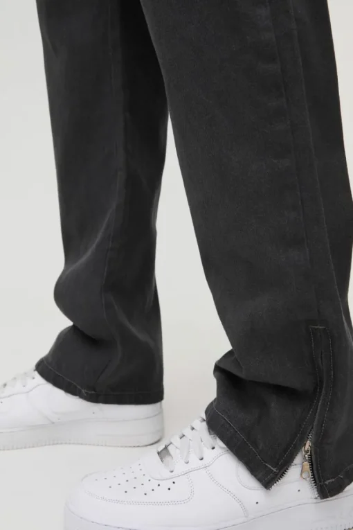Tall Zip Hem Straight Fit Cargo Jeans