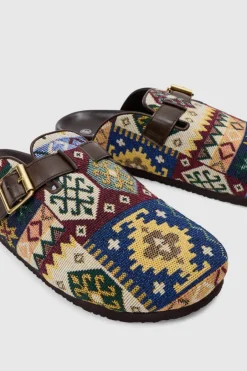 Tapestry Buckle Detail Mule