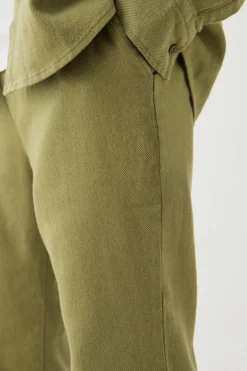 Textured Elasticated Waist Straight Fit Trousers