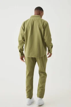 Textured Straight Fit Set