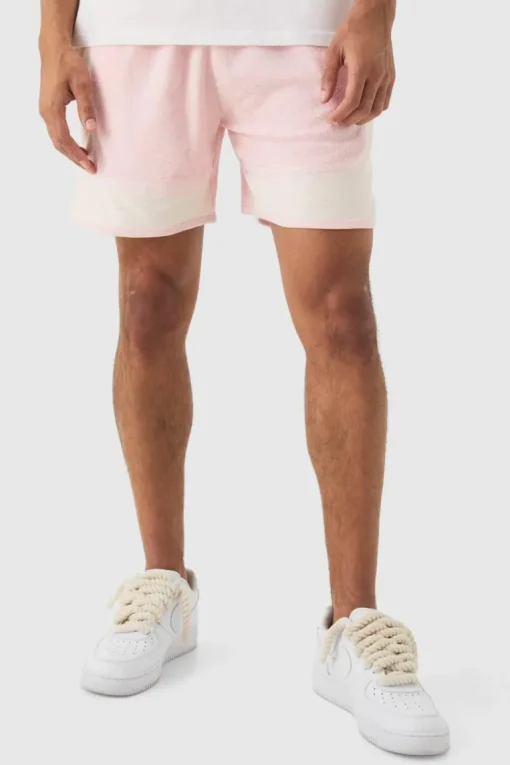 Towelling Colour Block Volley Short
