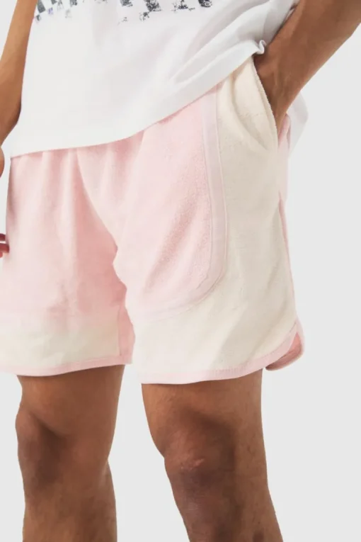 Towelling Colour Block Volley Short