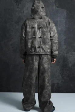 Trippie Redd Relaxed Faux Leather Elastic Waist Cargo Trouser