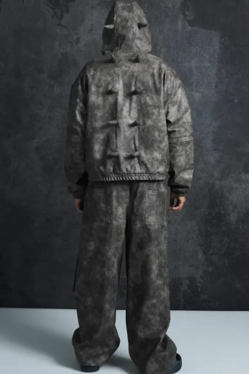 Trippie Redd Relaxed Faux Leather Elastic Waist Cargo Trouser