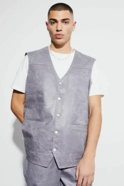 Vintage Pu Oversized Waistcoat Vest