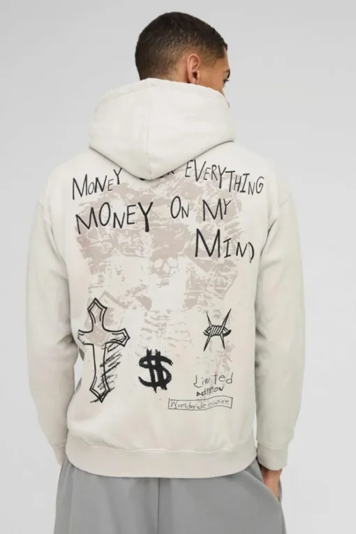 Washed Cross Renaissance Graphic Hoodie
