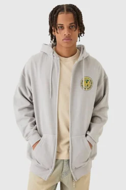 Washed Limited Zip Through Hoodie