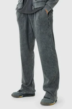 Washed Rib Straight Leg Jogger