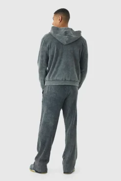 Washed Rib Straight Leg Jogger