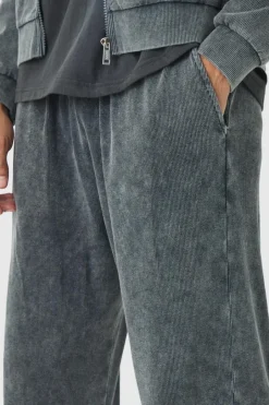Washed Rib Straight Leg Jogger
