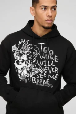 Washed Too Woke Graphic Hoodie