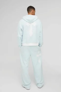 Wide Leg Limited Edition Cross Applique Joggers