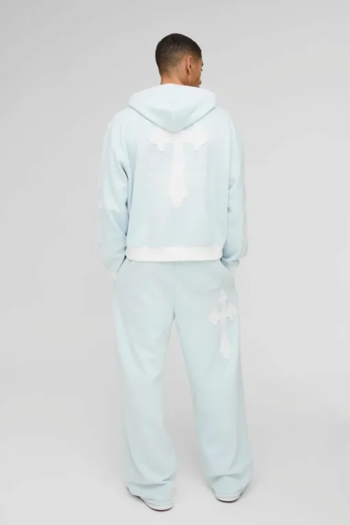 Wide Leg Limited Edition Cross Applique Joggers