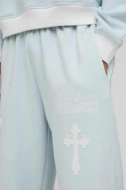 Wide Leg Limited Edition Cross Applique Joggers