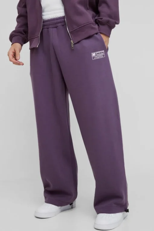 Wide Leg Tie Cuff Double Waistband Joggers