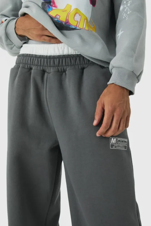 Wide Leg Tie Cuff Double Waistband Joggers