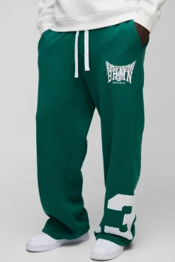 Wide Leg Varsity Mesh Applique Jogger
