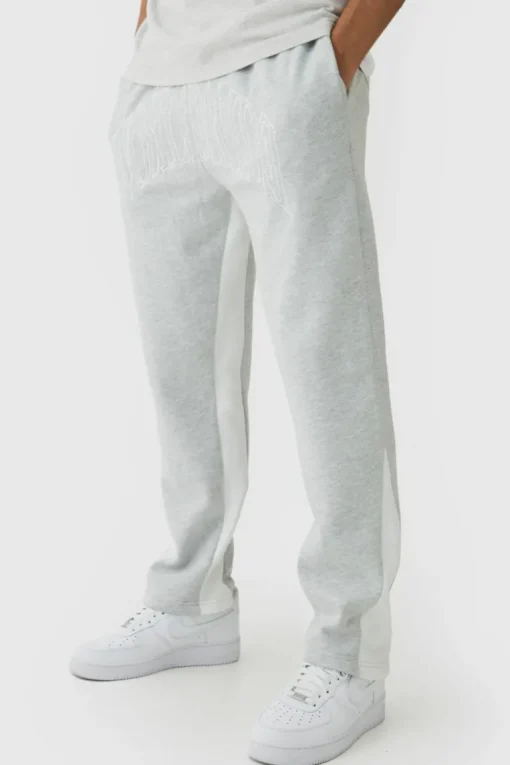 Worldwide Embroidered Contrast Stitch Gusset Jogger