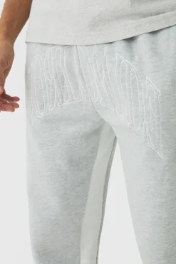Worldwide Embroidered Contrast Stitch Gusset Jogger