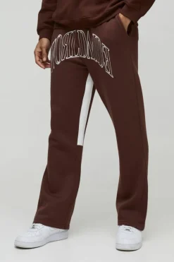 Worldwide Embroidered Contrast Stitch Gusset Jogger