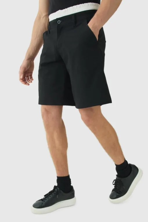Woven Jort With Boxer Double Waistband