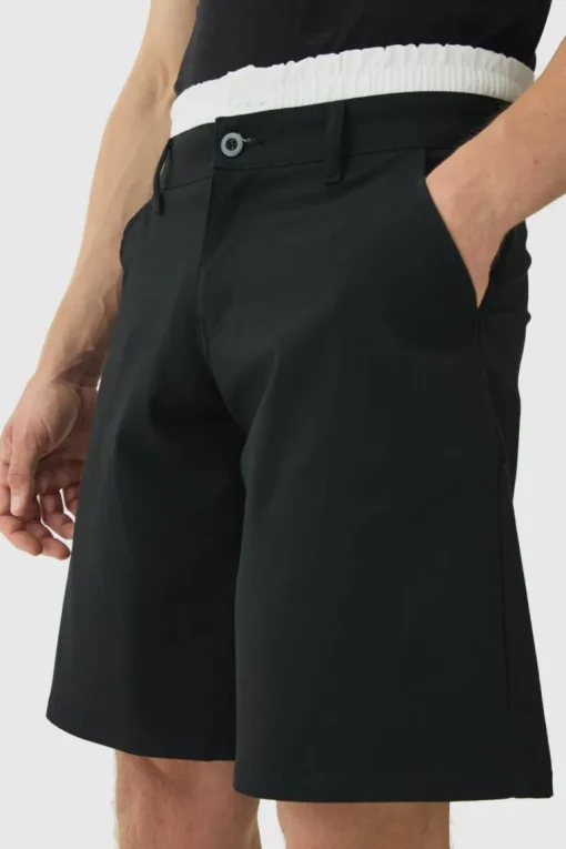 Woven Jort With Boxer Double Waistband