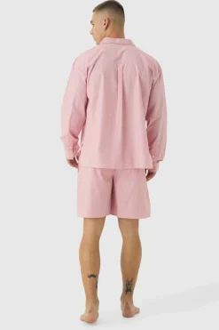 Woven Oversized Shirt & Short Lounge Set