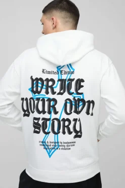 Write Your Own Story Cross Text Graphic Hoodie
