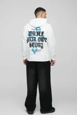 Write Your Own Story Cross Text Graphic Hoodie