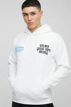 Write Your Own Story Cross Text Graphic Hoodie