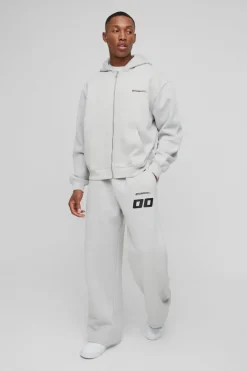Zip Through Moto And Jogger Print Tracksuit