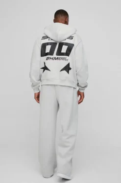Zip Through Moto And Jogger Print Tracksuit