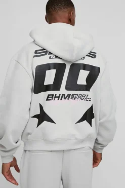 Zip Through Moto And Jogger Print Tracksuit
