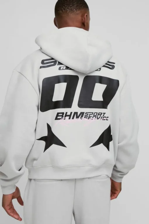 Zip Through Moto And Jogger Print Tracksuit